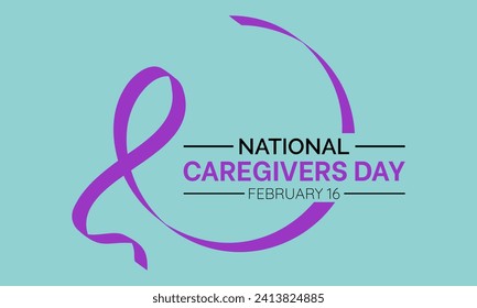 National Caregivers Day observed every year of 16th february, Vector health banner, flyer, poster and social medial template design.