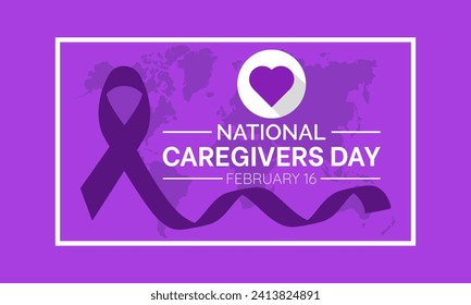 National Caregivers Day observed every year of 16th february, Vector health banner, flyer, poster and social medial template design.