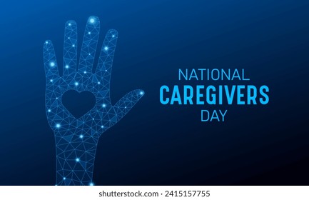 National caregivers day is observed every year on the 16th February. Health and Medical Awareness Vector template for banner, card, poster and background design. Vector illustration.