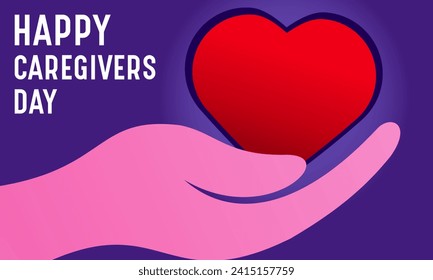 National caregivers day is observed every year on the 16th February. Health and Medical Awareness Vector template for banner, card, poster and background design. Vector illustration.