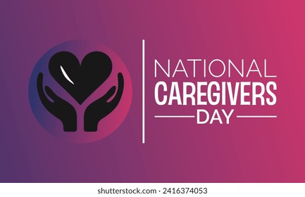 National Caregivers Day observed every year of 16th february, Vector health banner, flyer, poster and social medial template design.