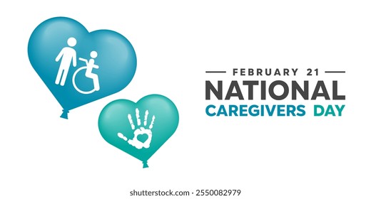 National Caregivers Day. Peoples, hand and heart. Great for cards, banners, posters, social media and more. White background.