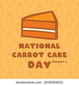 National Carrot Cake Day. February 3. Seamless pattern. Eps 10.