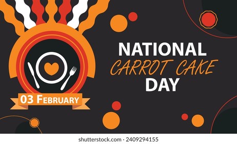 National Carrot Cake Day vector banner design. Happy National Carrot Cake Day modern minimal graphic poster illustration.