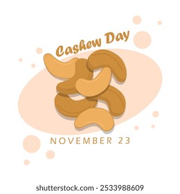 National Cashew Day is celebrated on November 23. Cashew nuts on a white background. Cashew nuts are rich in nutrients.