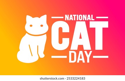 National Cat Day background or banner design template is observed every year in November. Holiday concept. Template for card, poster, placard, template.