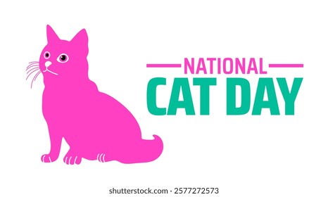 National Cat Day background banner or poster design template. observed every year in February. Holiday concept. Use to any Template, card, poster, placard, template.