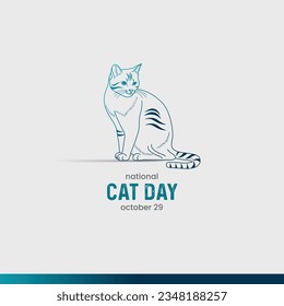 National Cat Day. cat background vector illustration. 