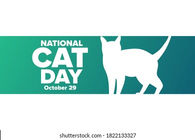 National Cat Day. October 29. Holiday concept. Template for background, banner, card, poster with text inscription. Vector EPS10 illustration