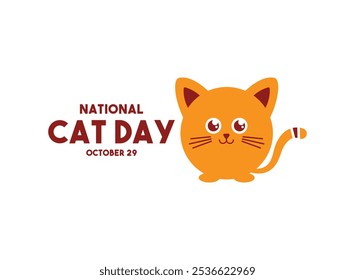 National Cat Day. October 29. Cute orange cat. Eps 10.