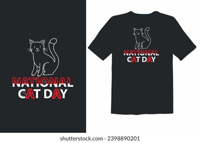 National Cat Day. cat t shirt vector design illustration