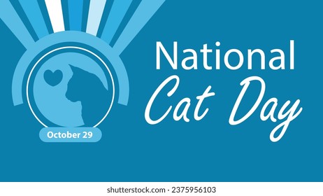 National Cat Day vector banner design. Happy National Cat Day modern minimal graphic poster illustration.