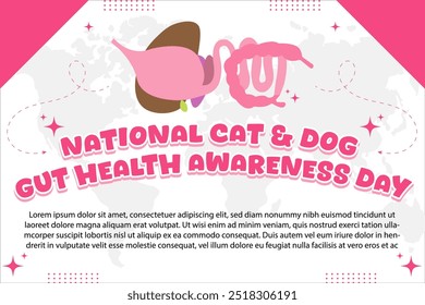 National Cat, Dog Gut Health Awareness Day – September 21, 2024. Attractive design, can be used on all social media platforms, beautiful color combination, get it now for the first purchase.