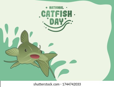National Catfish Day, Horizontal Poster Template