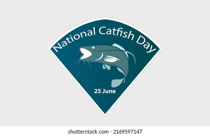 National Catfish Day logo  design Template
