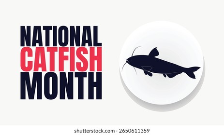 National Catfish Month Designs, Fishing and Seafood Vector Art