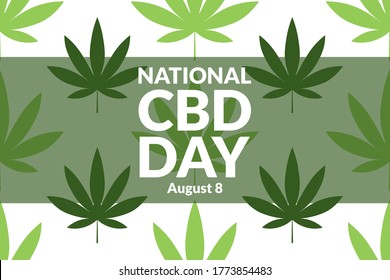 National CBD Day. August 8. Holiday concept. Template for background, banner, card, poster with text inscription. Vector EPS10 illustration