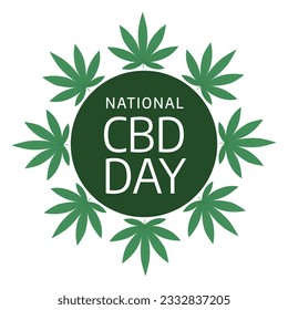 national cbd day design template for celebration. national cbd day. cannabis vector illustration. leaf vector.