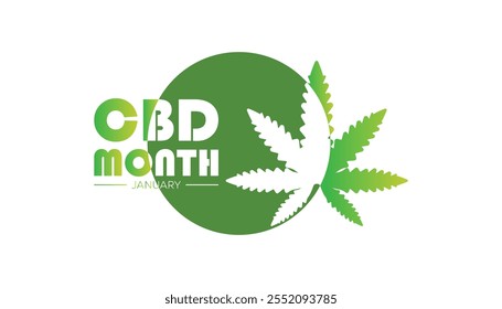 National CBD Month observed each year during January. Healthcare Medical Awareness concept. Vector template for banner, greeting card, poster with background.