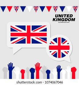 National celebration with United Kingdom flag decoration
