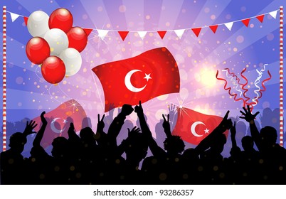 National Celebration Vector Turkey