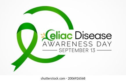National Celiac Disease awareness day is observed every year on September 13, it is an immune reaction to eating gluten, a protein found in wheat, barley and rye. Vector illustration