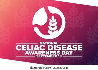 National Celiac Disease Awareness Day. September 13. Holiday concept. Template for background, banner, card, poster with text inscription. Vector EPS10 illustration