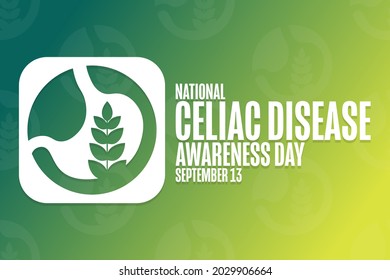 National Celiac Disease Awareness Day. September 13. Holiday concept. Template for background, banner, card, poster with text inscription. Vector EPS10 illustration