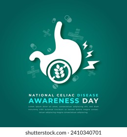 National Celiac Disease Awareness Day Paper cut style Vector Design Illustration for Background, Poster, Banner, Advertising, Greeting Card