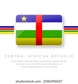 National Central African Republic Flag.Vector Central African Republic Button Flag. Realistic National Flag Design and Vector Template.