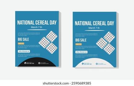 national cereal day  flyer templates