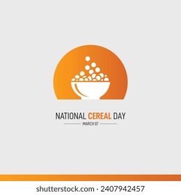 Día Nacional del Cereal. Ilustración de los vectores alimentarios de cereales.