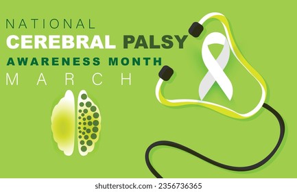 National cerebral palsy awareness month. background, banner, card, poster, template. Vector illustration.