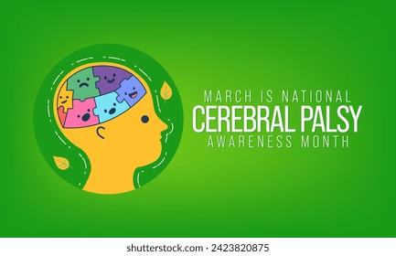 National Cerebral Palsy awareness month is observed every year in March, CP is a group of disorders that affect a person's ability to move and maintain balance and posture. Vector illustration