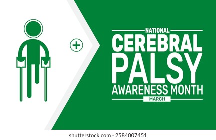 National Cerebral Palsy Awareness Month. This holiday-themed design is perfect for backgrounds, banners, greeting cards, posters with text inscription, Classic social media posts. vector illustration
