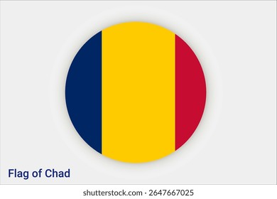 National Chad flag. High detailed flag of Chad. Africa. 3D illustration.