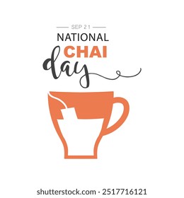 Día Nacional del Chai, 21 de septiembre - Vector, Anuncio, diseño. 