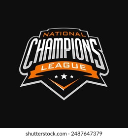 National champions league badge vector logo design. Sports team champions logo