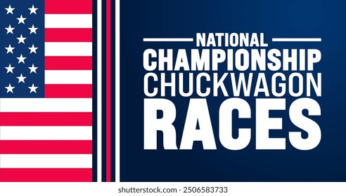 National Championship Chuckwagon Races is observed every year in September. Holiday concept. Template for background, banner, card, poster, placard, design template with unique shapes.