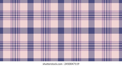 National check textile seamless, stripe fabric pattern vector. Decorating texture plaid tartan background in pastel and light color.