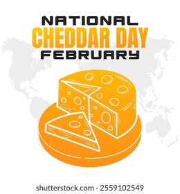 NATIONAL CHEDDAR DAY social media post Vector Illustration on february