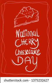 National Cheese Cake Day Vector Illustration with cute hand drawn typography.