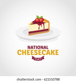 National Cheese Cake Day Vector Illustration. Suitable for greeting card, poster and banner.