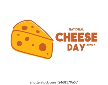 National Cheese Day. June 4. Cheese icon on white background. Flat design vector. Eps 10.