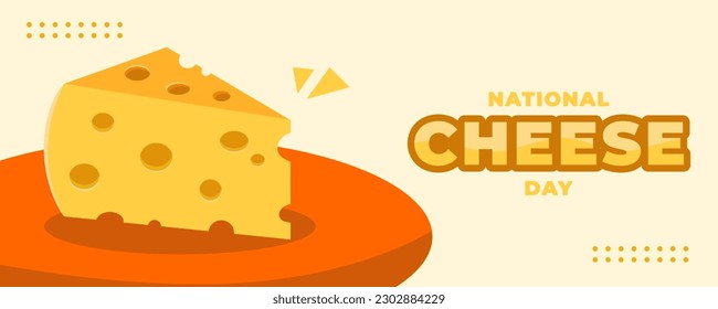 National Cheese Day on 04 June Banner Background. Horizontal Banner Template Design. Vector Illustration