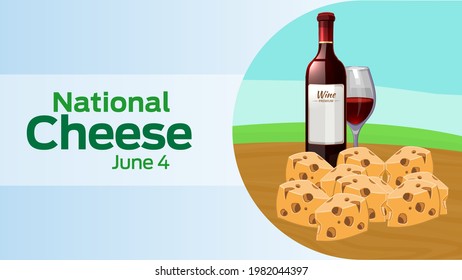 National Cheese Day on june 4 business brochure flyer banner design horizontal template vector, cover presentation abstract, modern publication poster and flag-banner, layout in rectangle size.