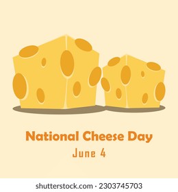 National cheese day with two cheese and bold text