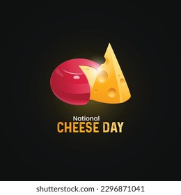 National Cheese Day vector, June 4. Important day. World Cheese Day Vector Design Illustration.  Cheese vector illustration. Cheese cake social media post design.