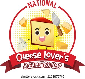 Ilustración de diseño del Banner del Día Nacional de los Amantes del Queso