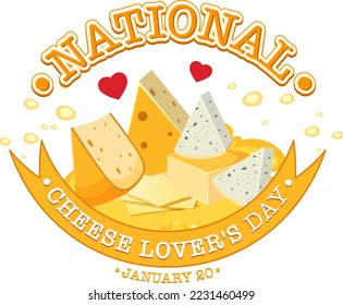 National cheese lovers day icon illustration